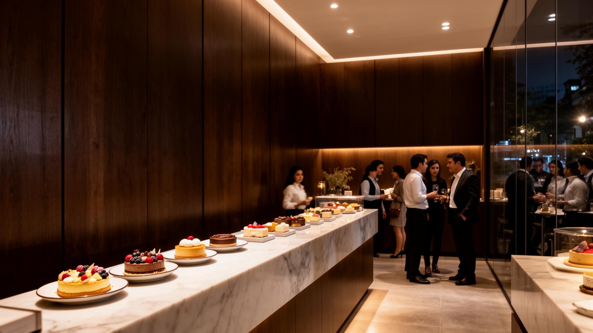 Interior de boutique de postres como club privado